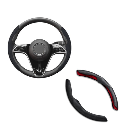 TOPABYTE Steering Wheel Cover Carbon Fiber and Liquid Style for All Model 3 Y S X Universally for Most Car