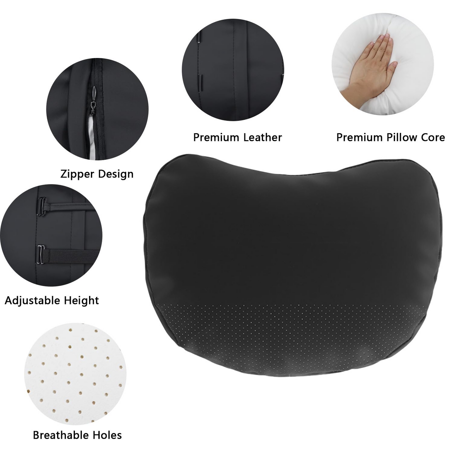 Topabyte Universal Car Cefre Estoque Nappa Couro Pillow para BMW (preto/branco/rosa/tacora vermelha)