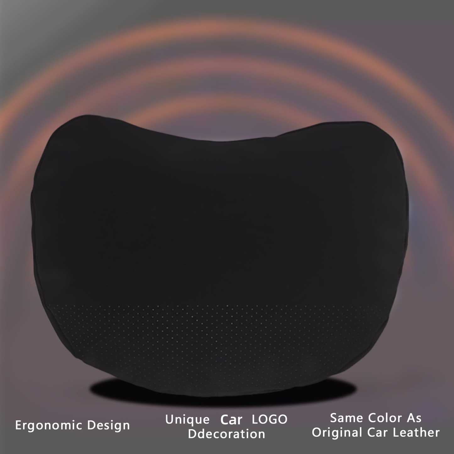 TOPABYTE Universal Car Headrest Nappa skórzana poduszka na szyję (czarny biały róż)