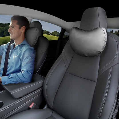 TOPABYTE Universal Car Headrest Nappa Skórzowa poduszka na szyję do BMW (czarny/biały/różowy/tacora czerwony)