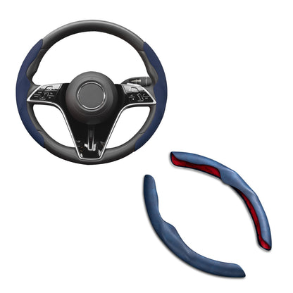 TOPABYTE Steering Wheel Cover Carbon Fiber and Liquid Style for All Model 3 Y S X Universally for Most Car