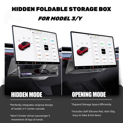 TOPABYTE Storage Box Under Screen for Model 3/Highland/Y/Juniper