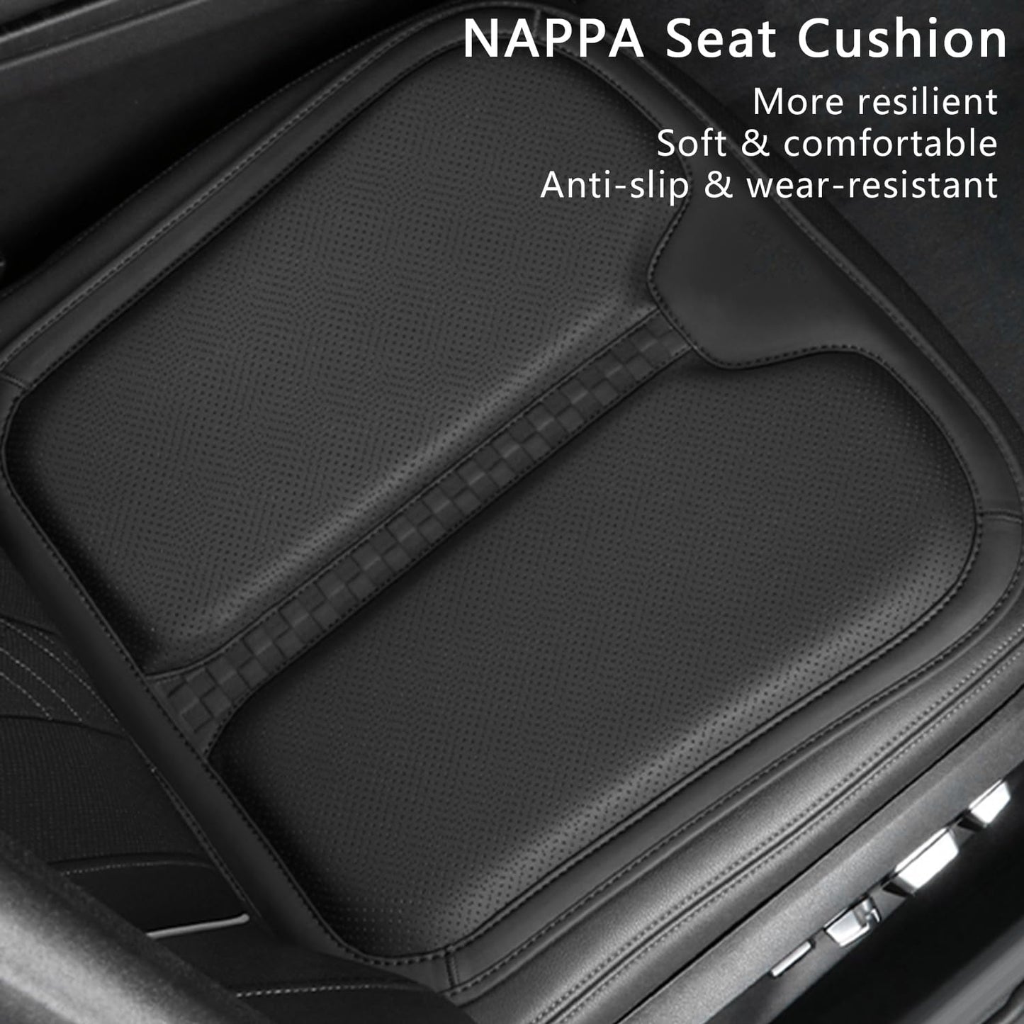 TOPABYTE Cojín de asiento de cuero NAPPA para coche para el modelo Y/3/S/X Cybertruck