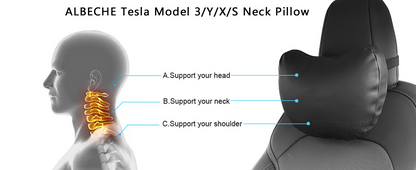 TOPABYTE Almohada universal para reposacabezas de coche para modelo Y S X 3 Highland Cybertruck y todos los vehículos