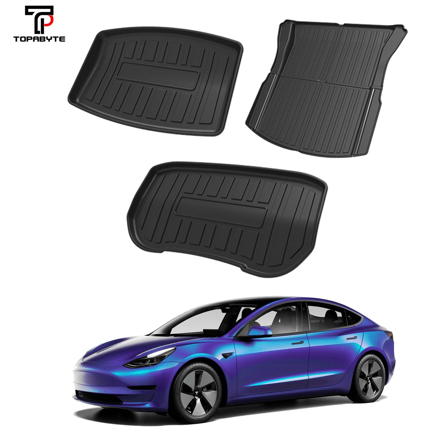 tesla model 3 highland new 2024 rear front trunk protector mat liner TPE accessory interior