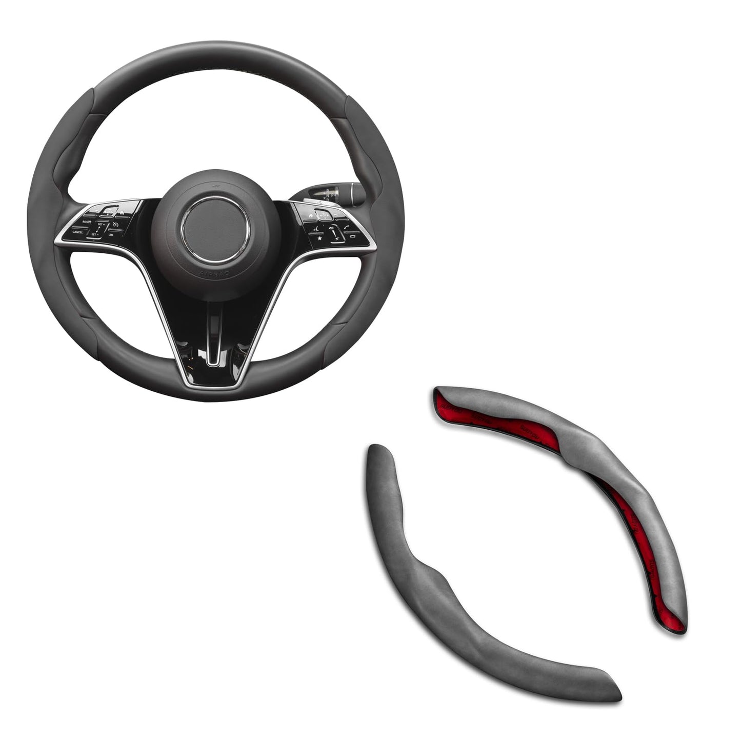 TOPABYTE Steering Wheel Cover Carbon Fiber and Liquid Style for All Model 3 Y S X Universally for Most Car