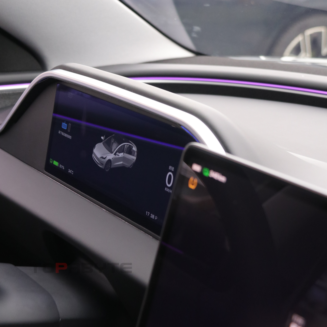 Topabyte 8.9 '' Dashboard Strument Cluster Schermata con illuminazione ambientale per Model 3 Highland & Model Y 2025 Juniper