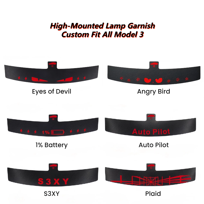 TOPABYTE High-mounted Lamp Garnish / High Brake Light Sticker for All Model 3 & Y