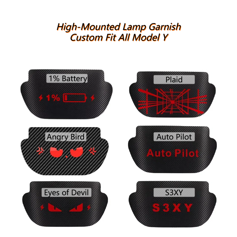 TOPABYTE High-mounted Lamp Garnish / High Brake Light Sticker for All Model 3 & Y