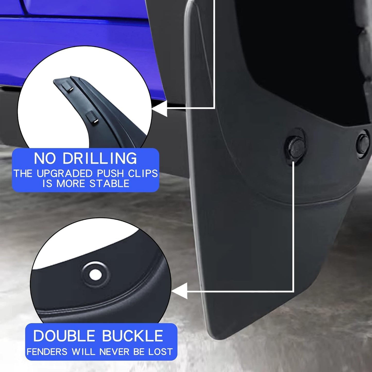 TOPABYTE Mud Flaps Splash Guards 4Pcs for Model Y 2020-2024