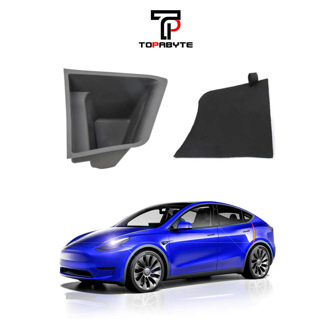 TOPABYTE Rear Trunk Organizers with Lid for Model Y 2020-2024 & Model 3 2017-2025