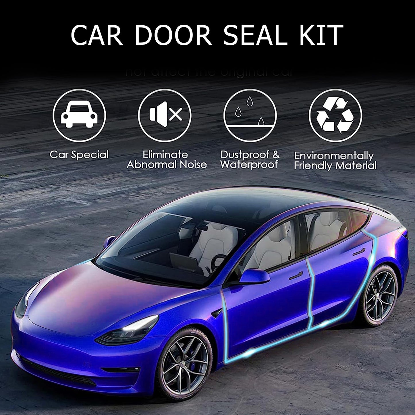 TOPABYTE Sunroof Rubber Seal Kit for All Model Y Model 3 Model S