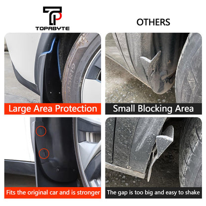 TOPABYTE Guardabarros guardabarros 4 piezas para Model 3 Highland 2024 y todos antes de 2023 Oct.