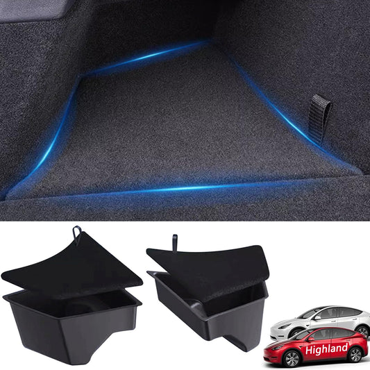 TOPABYTE Rear Trunk Organizer Storage Box for 2024 2025 Model 3 Highland