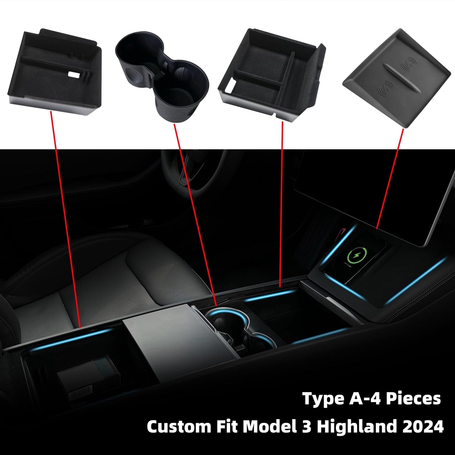 TOPABYTE Organiseur de console centrale pour modèle 3 Highland 2024