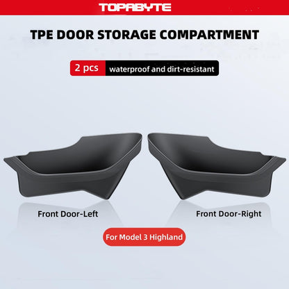 TOPABYTE Plateau de rangement latéral pour porte avant et arrière, 4 pièces pour modèle 3 et modèle Y 