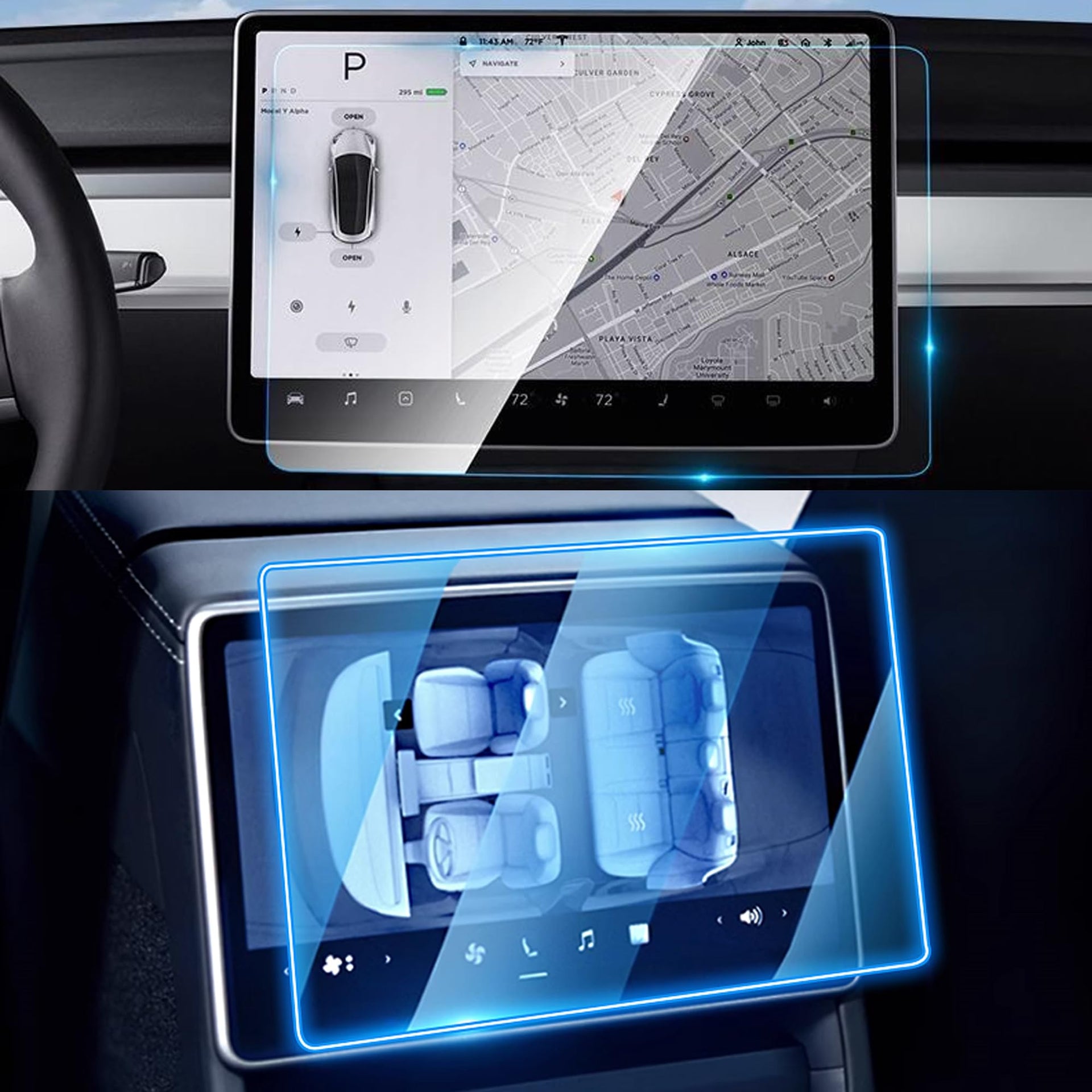 BROTECT HD-Clear Film de protection d'écran pour Tesla Model 3 2024
