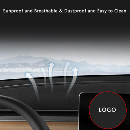 TOPABYTE Dashboard Cover for Model 3 2017-2023 Model Y 2020-2024 Premium Flannel Non-Slip Pad Dashboard Decoration