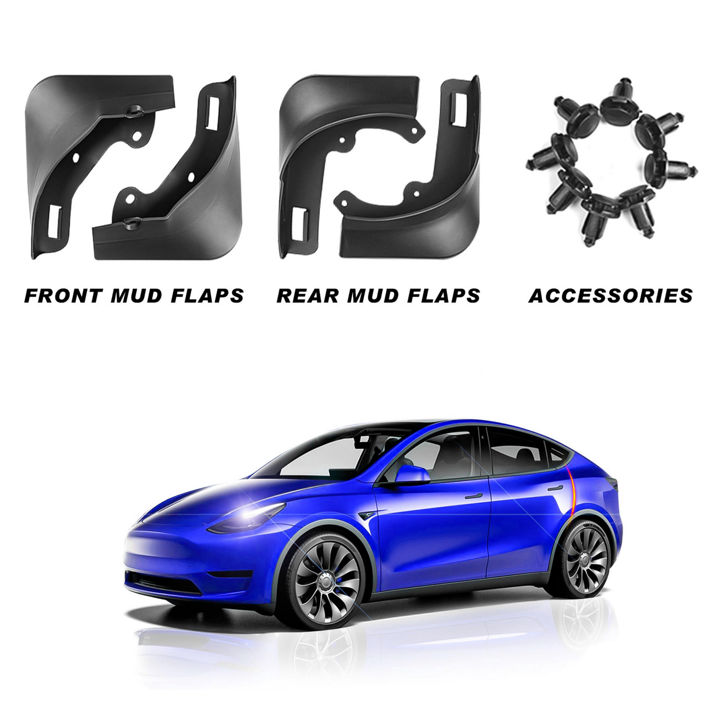 TOPABYTE Mud Flaps Splash Guards 4Pcs for Model Y 2020-2025