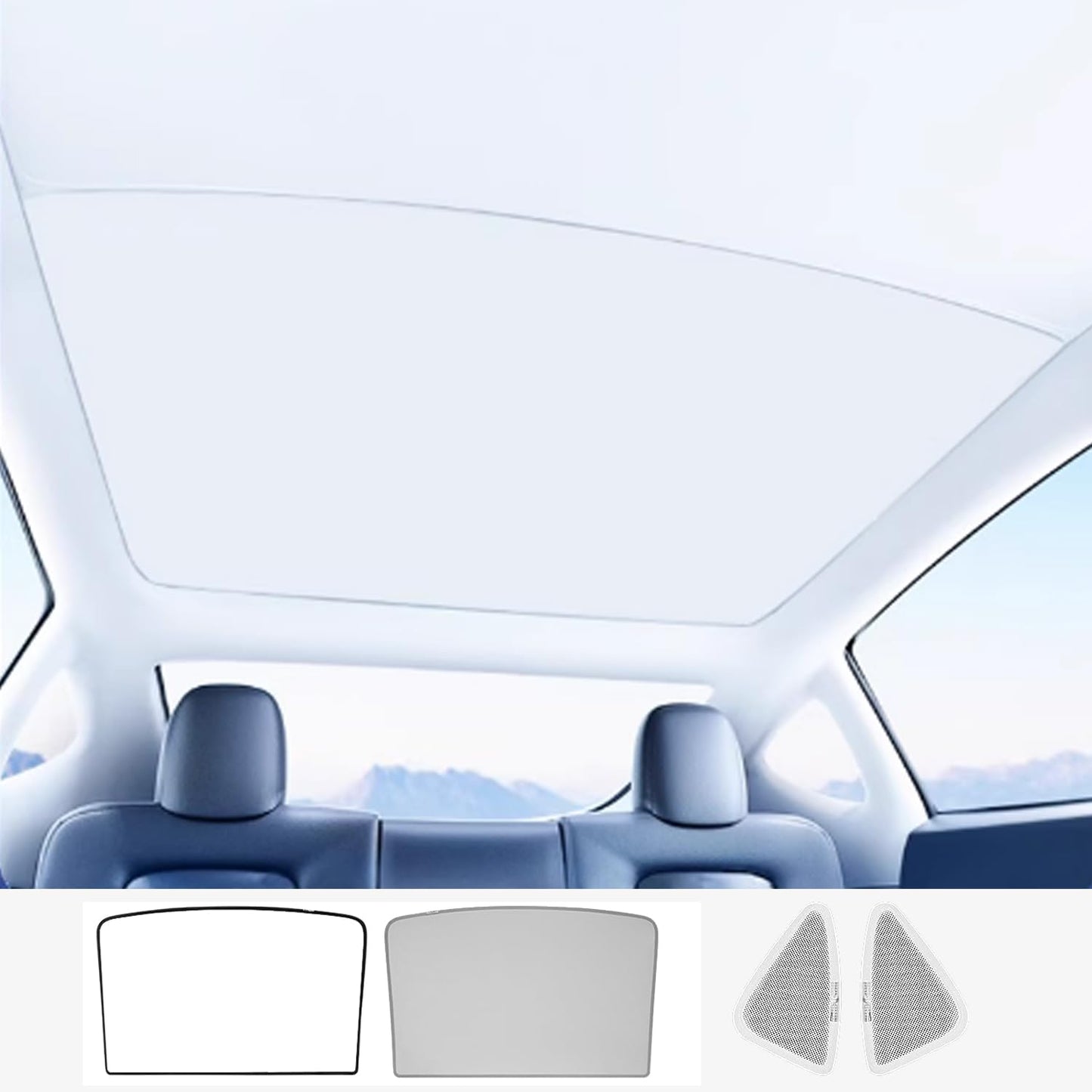 TOPABYTE Roof Sunshade Ice Crystal Net for Model Y 2020-2025 & Model 3 2018-2025