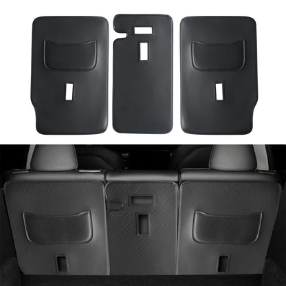 TOPABYTE Second Row Seats Back Protector Mats Leather 3PCs for Model Y  2020-2025 Juniper (5-Seats)