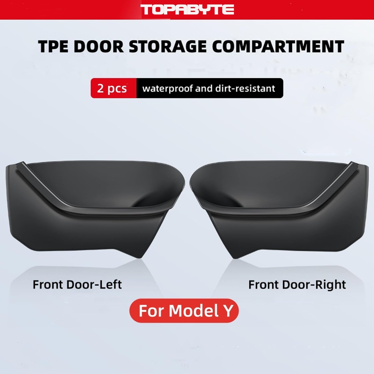 TOPABYTE Door Side Storage Organizer Tray Front Rear Doors 4PCs For Model 3 & Model Y