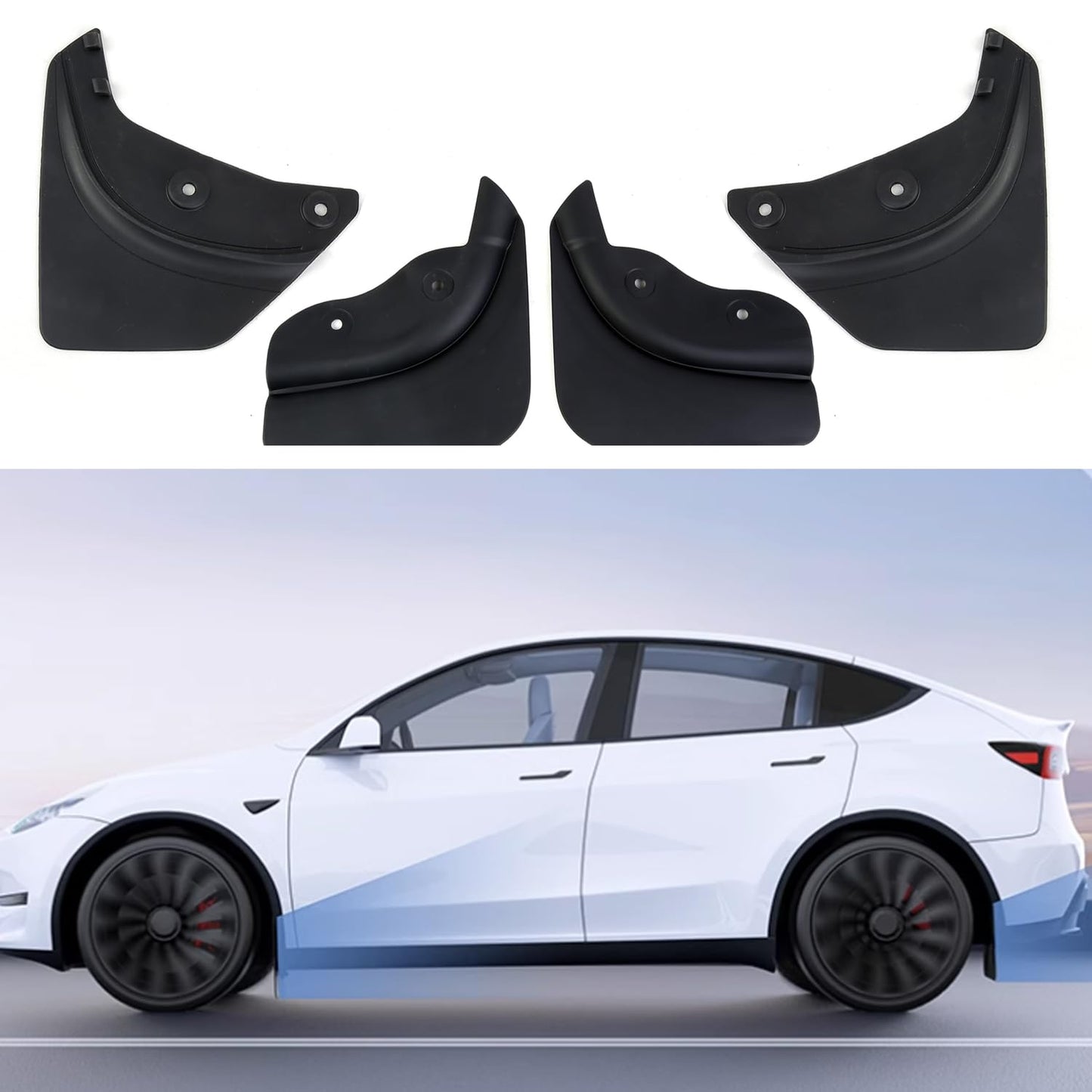 TOPABYTE Mud Flaps Splash Guards 4Pcs for Model Y 2020-2025