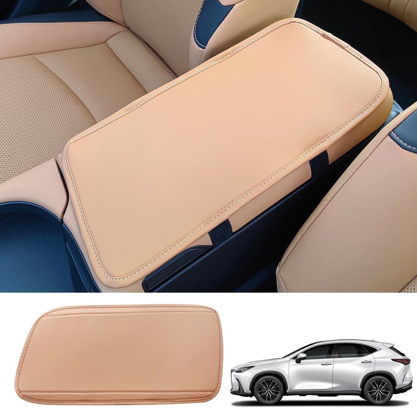 TOPABYTE Leather Center Armrest Box Cover for Lexus RX NX