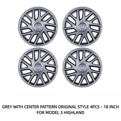 TOPABYTE 18-Inch Hubcaps Original Style Wheel Covers For Model 3 2024+ Highland