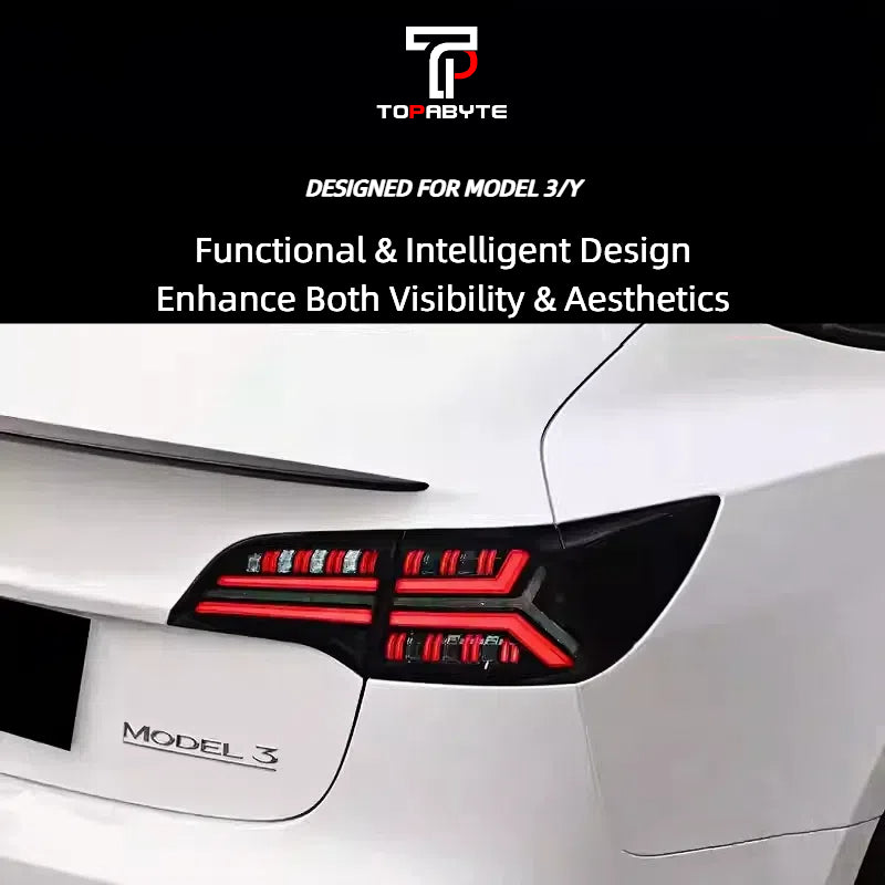 Topabajt Fishbone Tail Lights do Model 3/Y