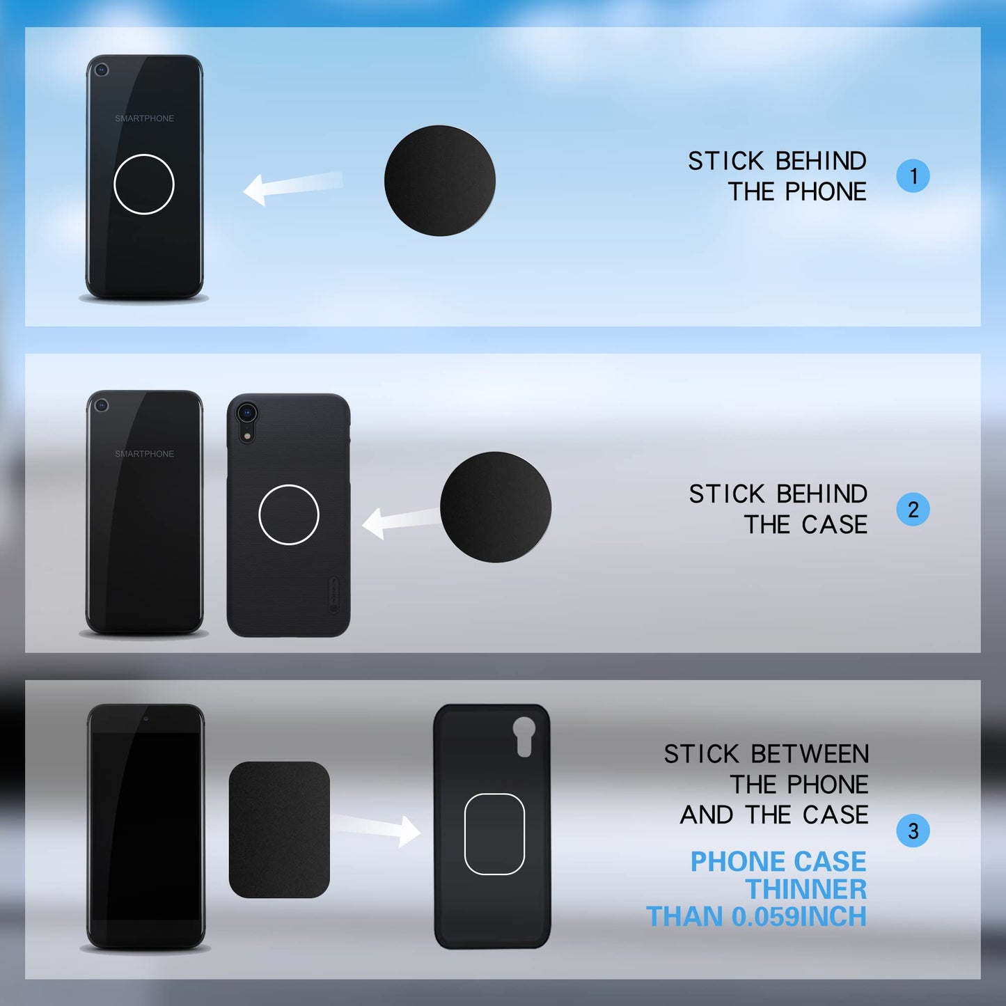 TOPABYTE Supporto magnetico per telefono con presa d'aria per modello 3/Highland/Y