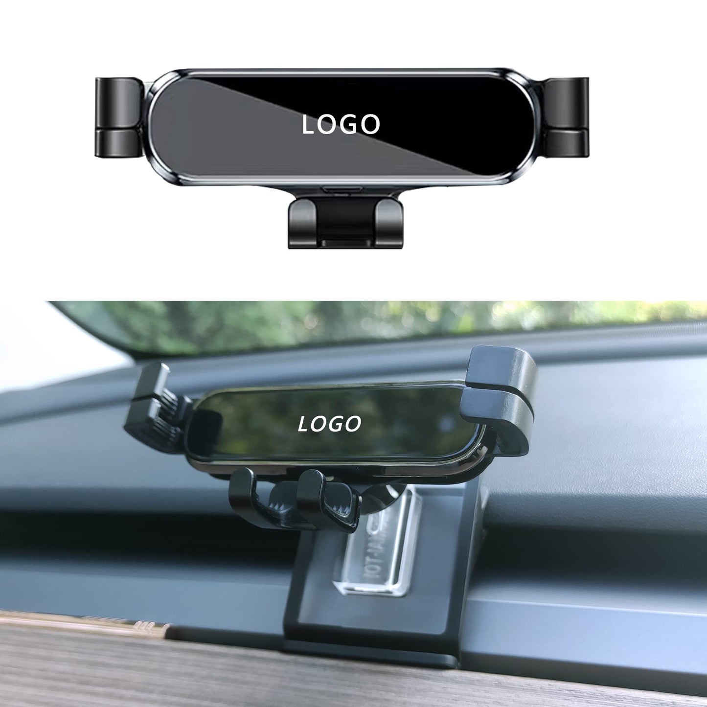 TOPABYTE Gravity Car Phone Mount for Model 3/Highland/Y Compatible with All 4-6.5 Inch Phones (Piano Black)