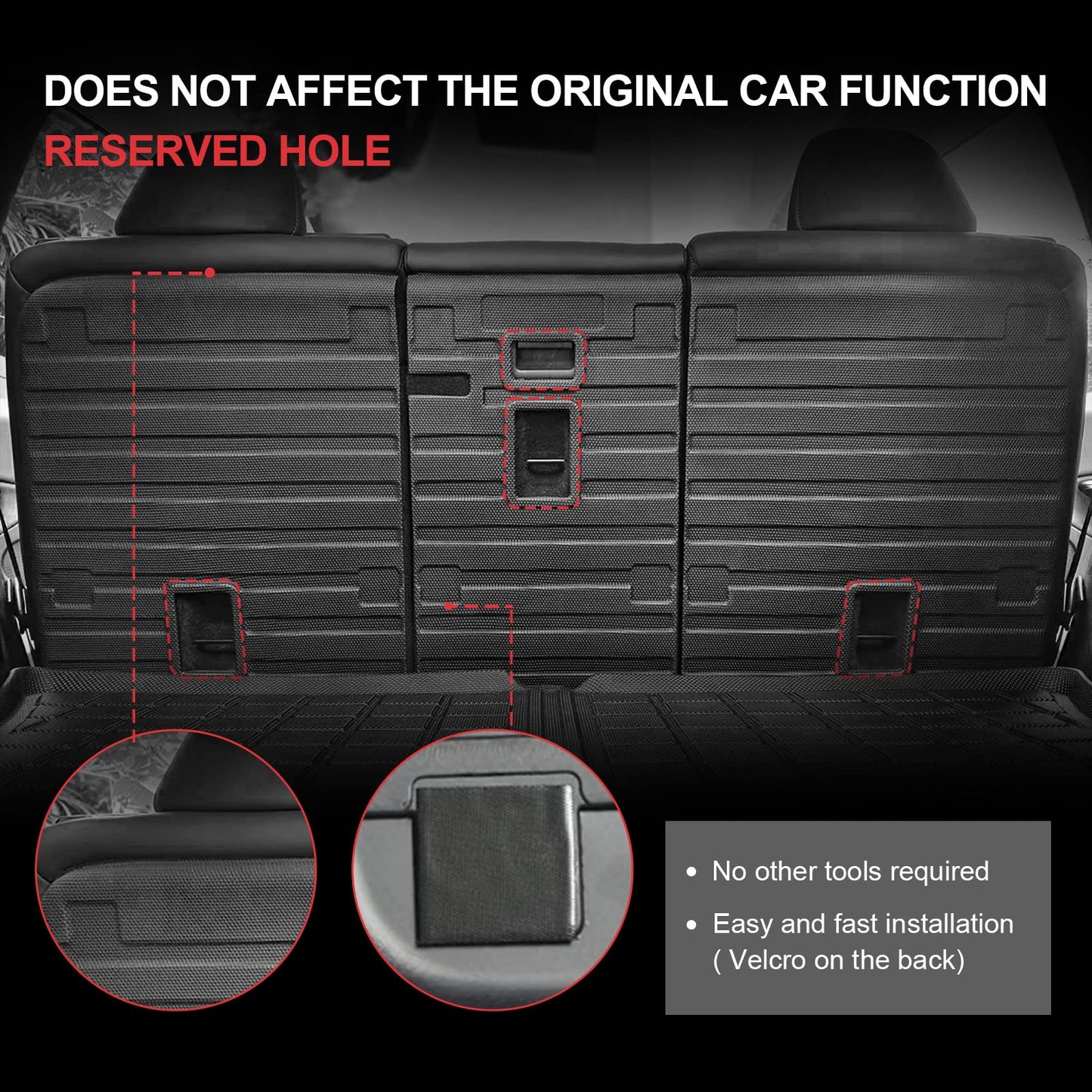 TOPABYTE Second Row Backrest Protector TPE All-Weather Mat for Model Y 2020-2025 (5-Seats)