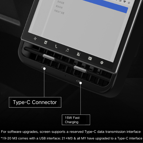 Display posteriore Topabyte 8.66 "per il modello 3/Highland/Y