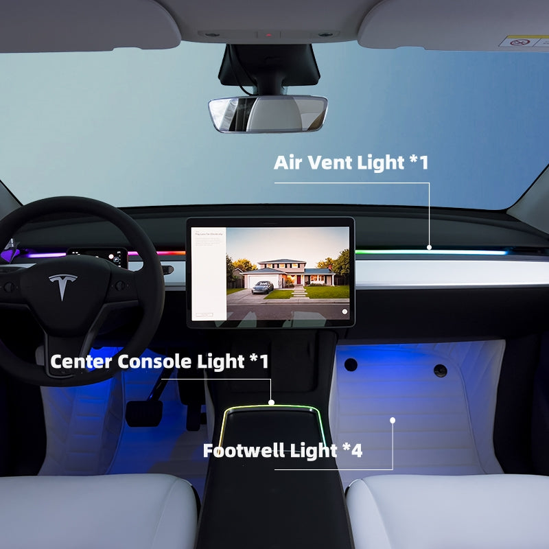 TOPABYTE Ambient Lighting Kit Interior Upgrade for Model 3Y