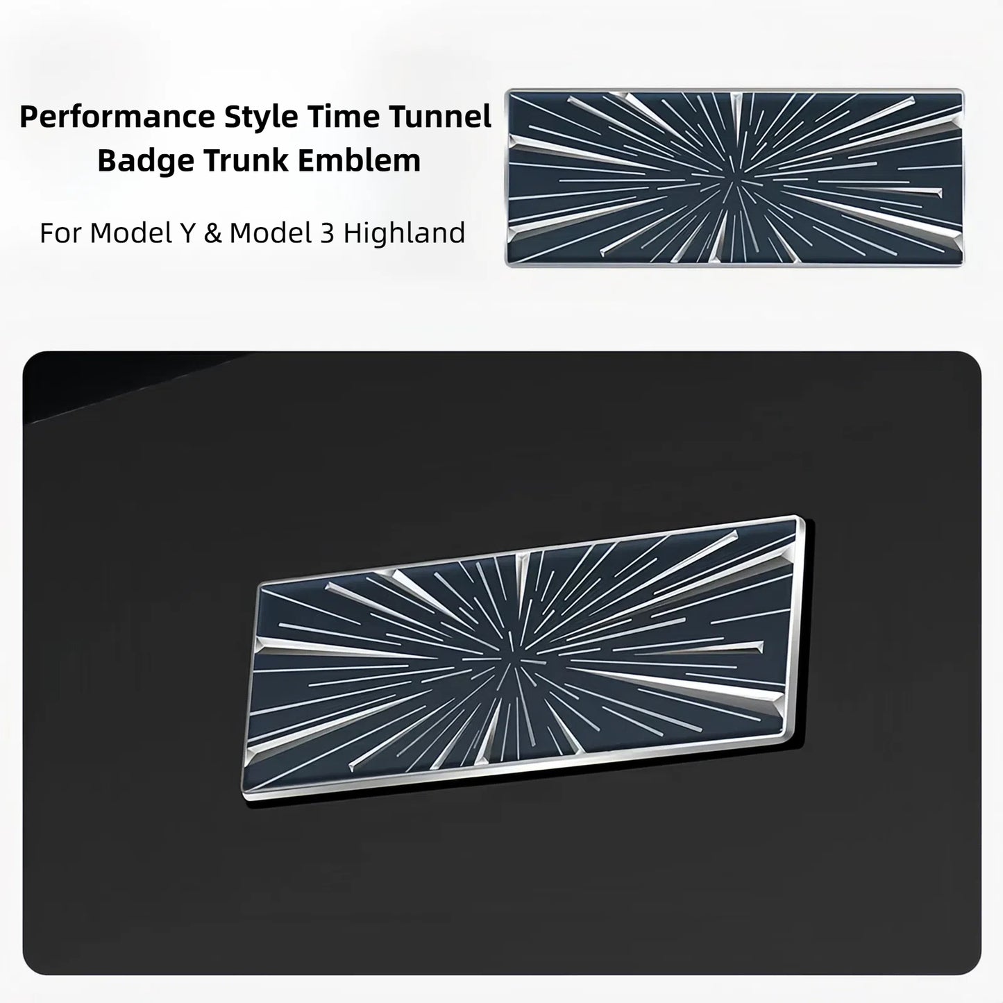 TOPABYTE Time Tunnel Badge Performance Style Trunk Emblem for Model 3 Highland / Model Y