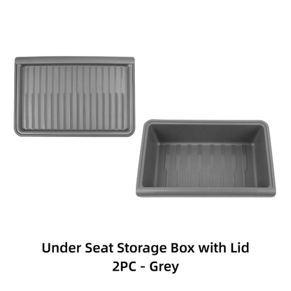 TOPABYTE Under Seat Storage Tray Hidden Organizer for Model Y Front Seats (Black White Grey)