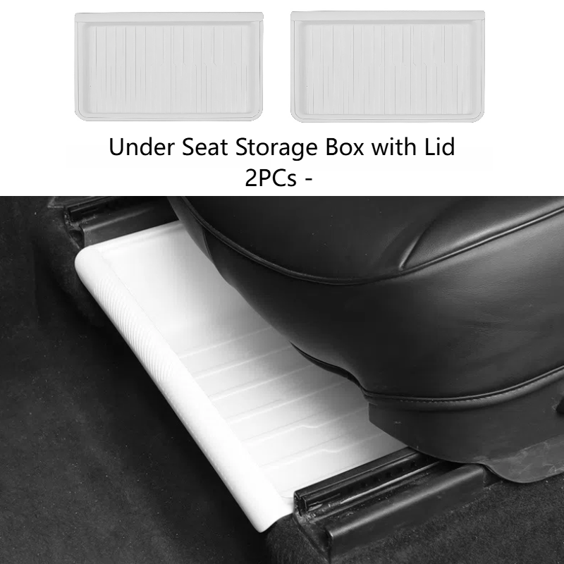 TOPABYTE Under Seat Storage Tray Hidden Organizer for Model Y Front Seats (Black White Grey)