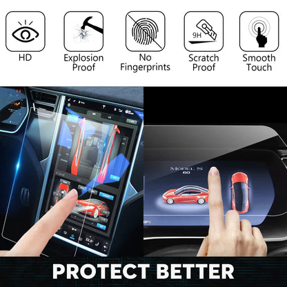 TOPABYTE Center Control Screen Protector for Model 3 Y S X Dashboard