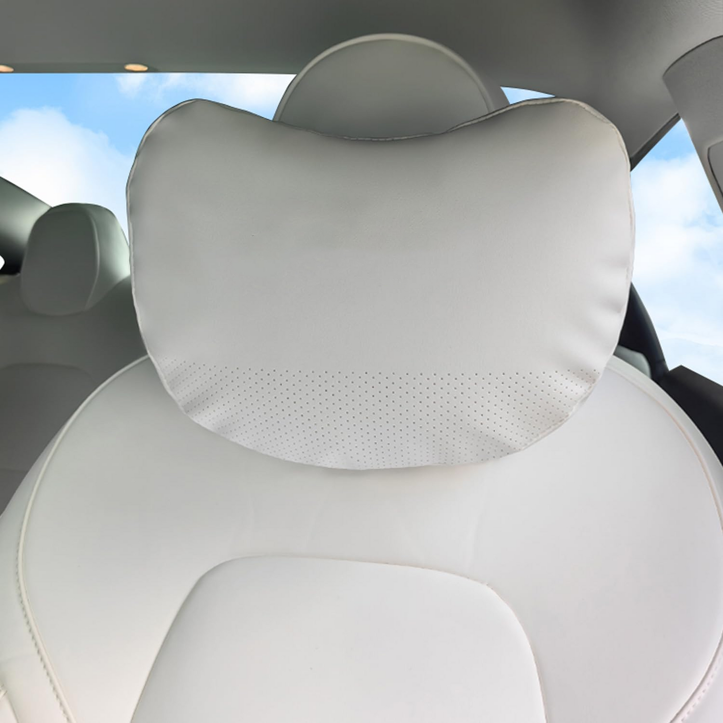 TOPABYTE Universal Car Headrest Nappa Skórzowa poduszka na szyję do BMW (czarny/biały/różowy/tacora czerwony)