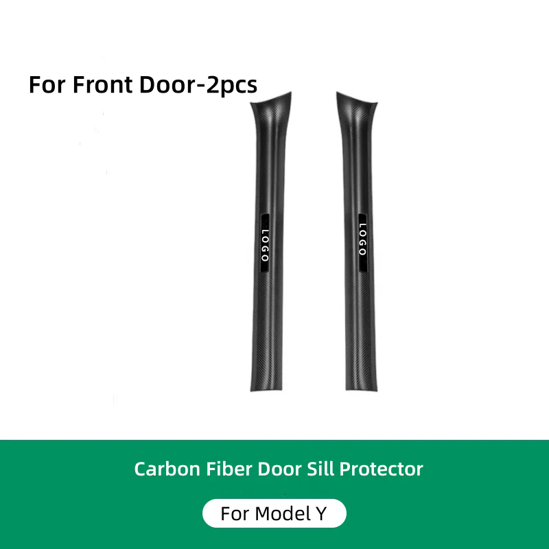 TOPABYTE Carbon Fiber Door Sill Protectors for Model 3/Y