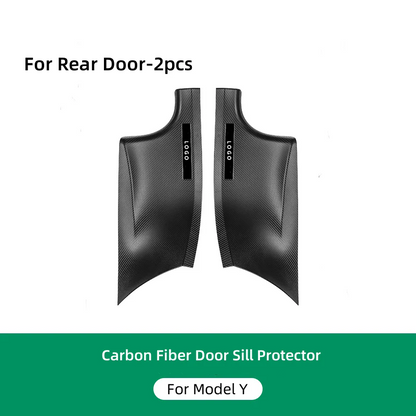 TOPABYTE Carbon Fiber Door Sill Protectors for Model 3/Y