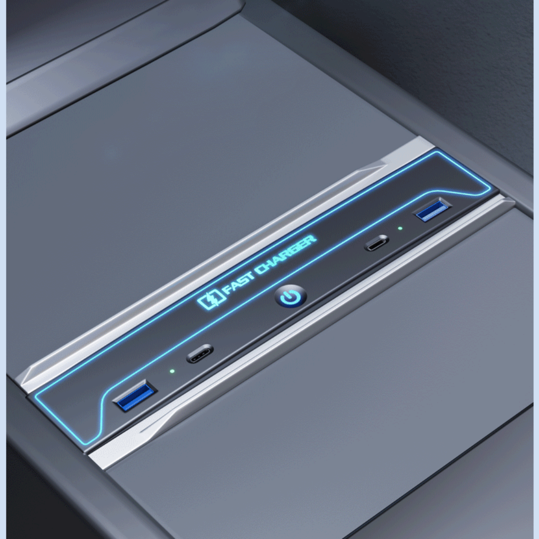 Topabyte Center Console USB Hub Docking Station z światłem otoczenia dla Juniper & Model 3 Highland