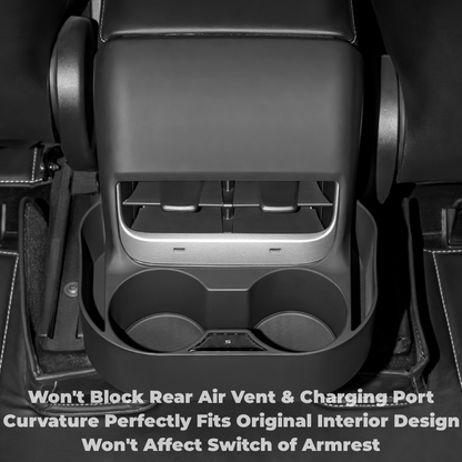 TOPABYTE Rücksitz-Luftauslass-Doppelbecherhalter für Modell 3 17–23 und alle Modelle Y