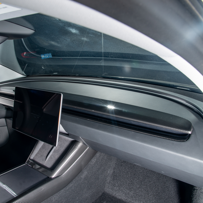 TOPABYTE Dashboard Cover Trim for Model Y Juniper & Model 3 Highland (Suede ABS & Real Carbon Fiber)