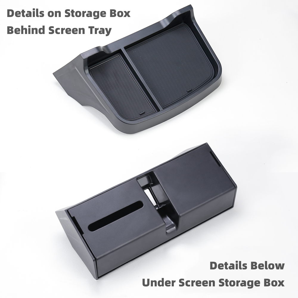 TOPABYTE Center Console Organizer Storage Box for Model 3 Highland (Under Screen & Behind Screen Tray)