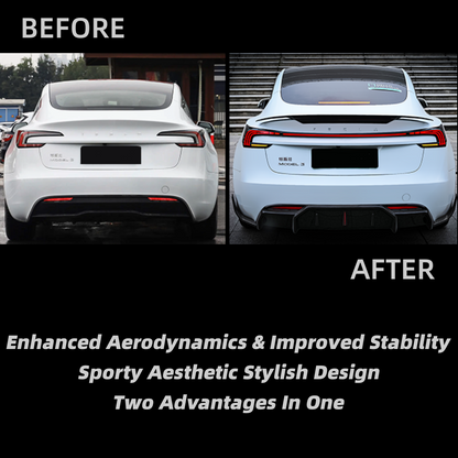 TOPABYTE ABS Rear Spoiler Wing with LED Light for Model 3Y (Matte Black)