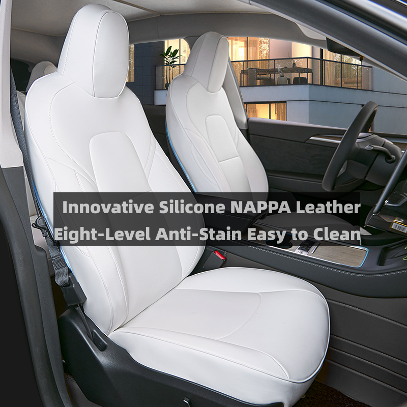 TOPABYTE Leather Seat Covers Full Set for Model Y 3 & Highland