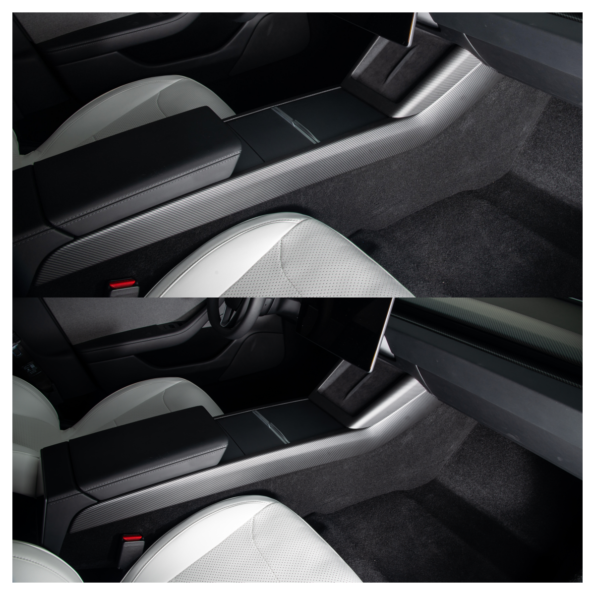 TOPABYTE Center Console Side Trim & Frame Cover Interior Decoration for Model 3 Highland