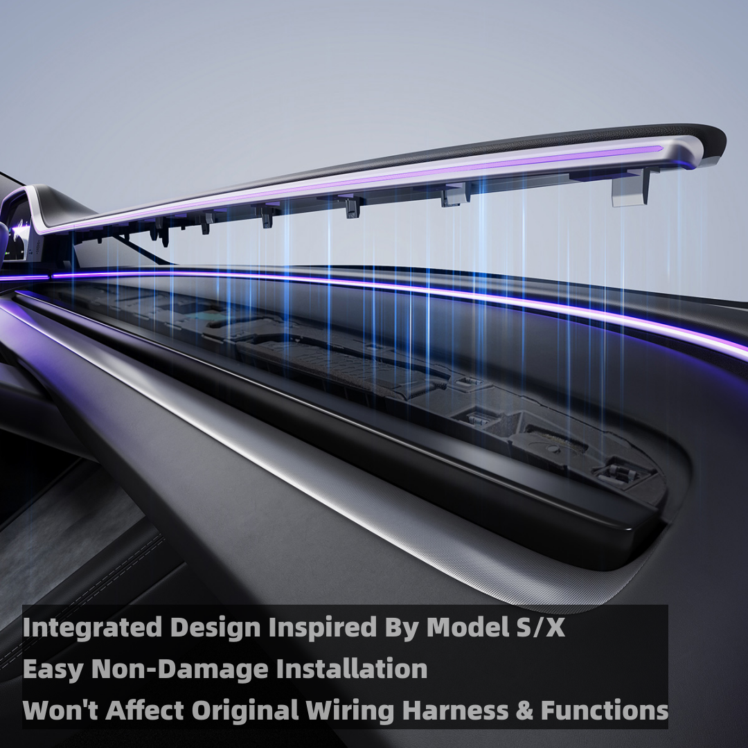 TOPABYTE 8.9'' Dashboard Instrument Cluster Screen Display With Ambient Lighting For Model 3 Highland